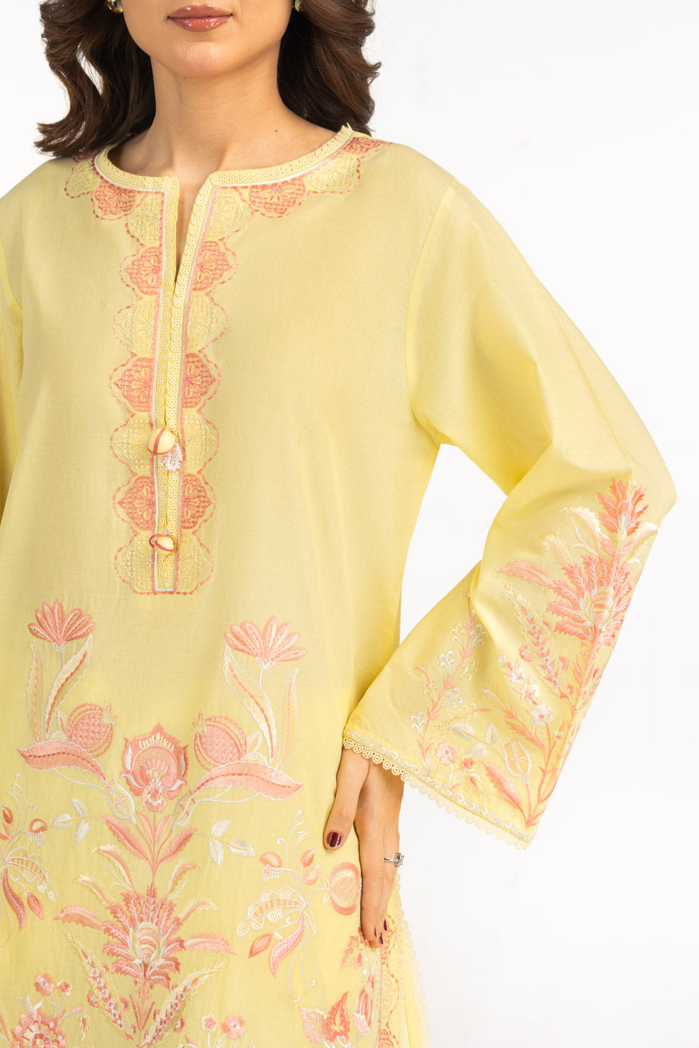 Cambric Embroidered Co-Ord Set