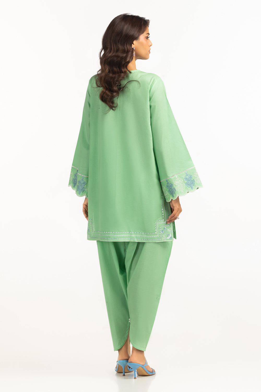 Cambric Embroidered Co-Ord Set