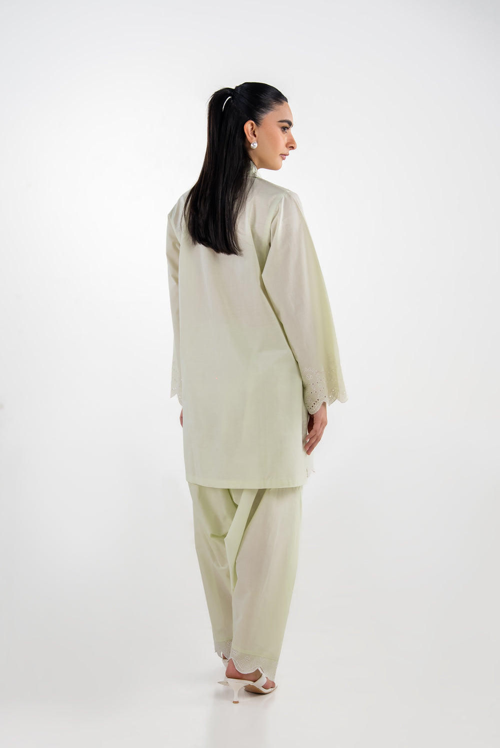 Cambric Embroidered Co-Ord Set