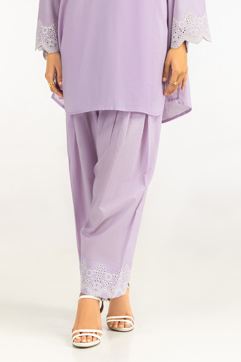 Cambric Embroidered Co-Ord Set