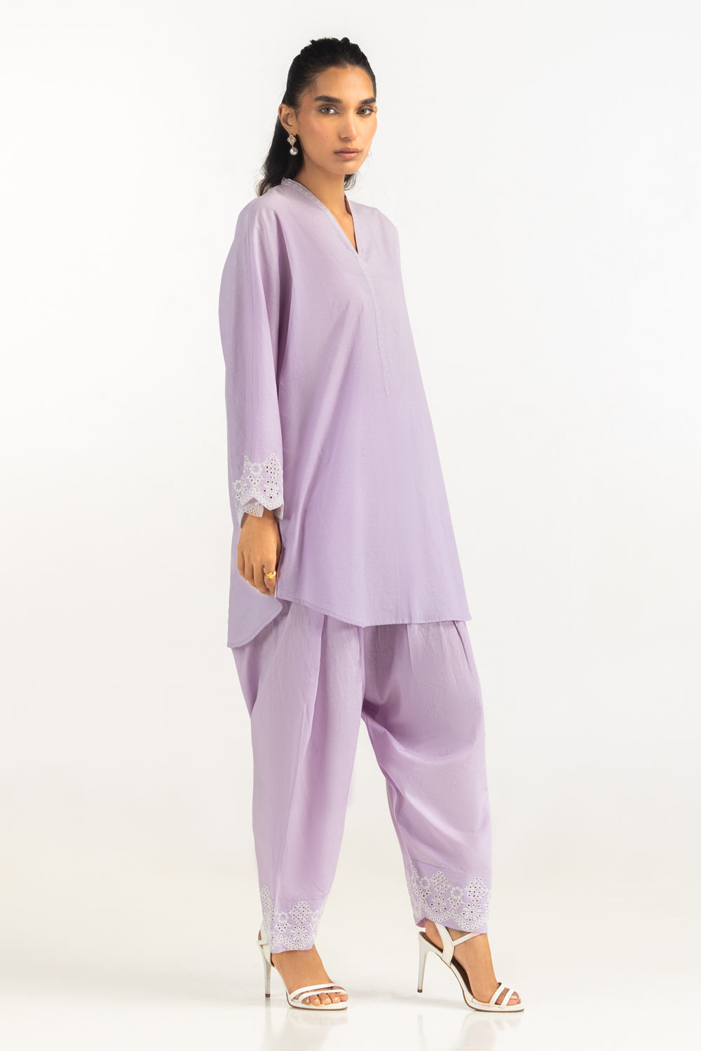 Cambric Embroidered Co-Ord Set
