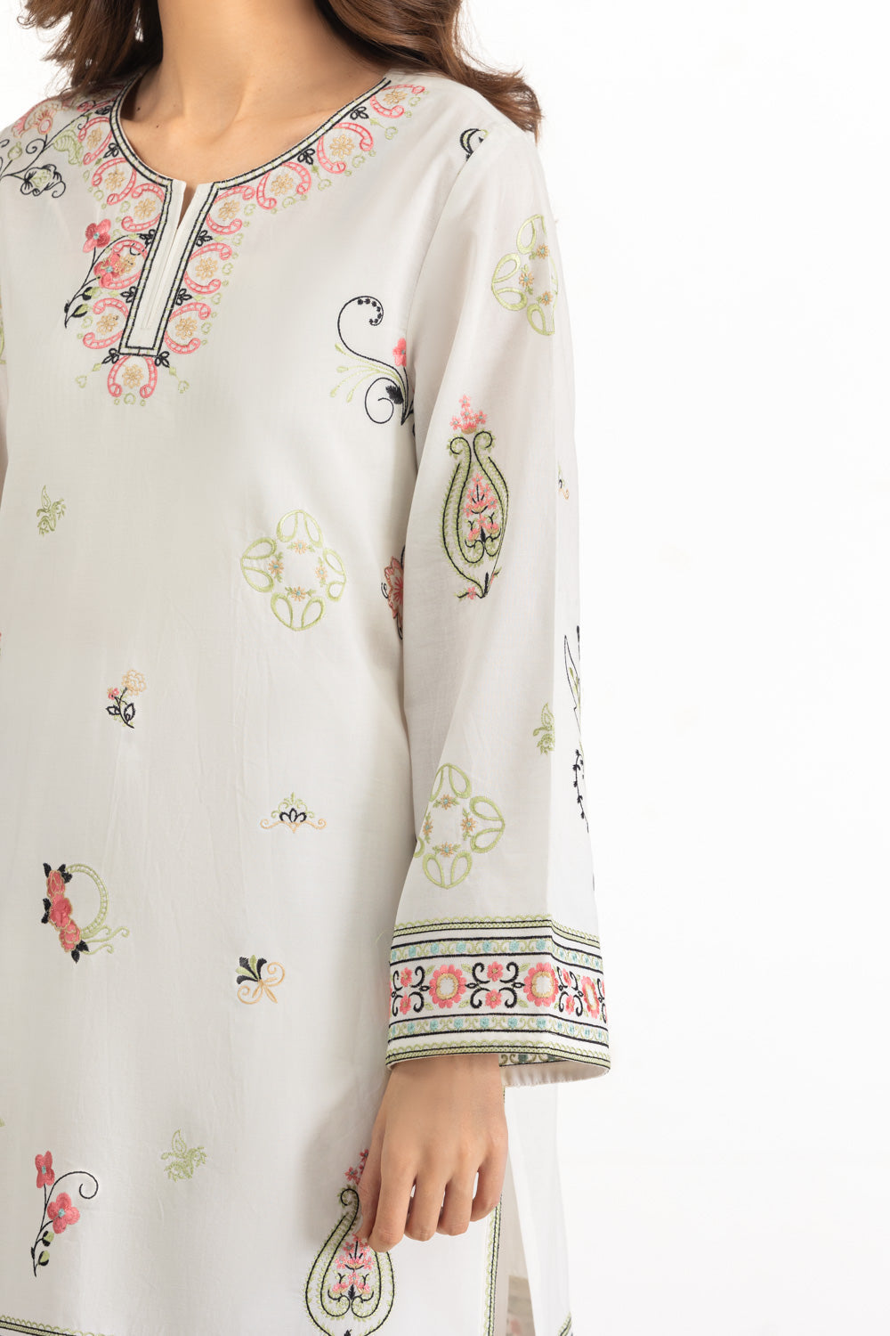 Cambric Embroidered Co-Ord Set