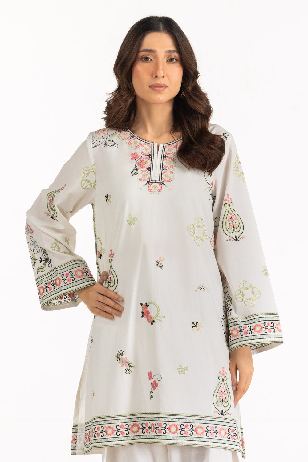Cambric Embroidered Co-Ord Set