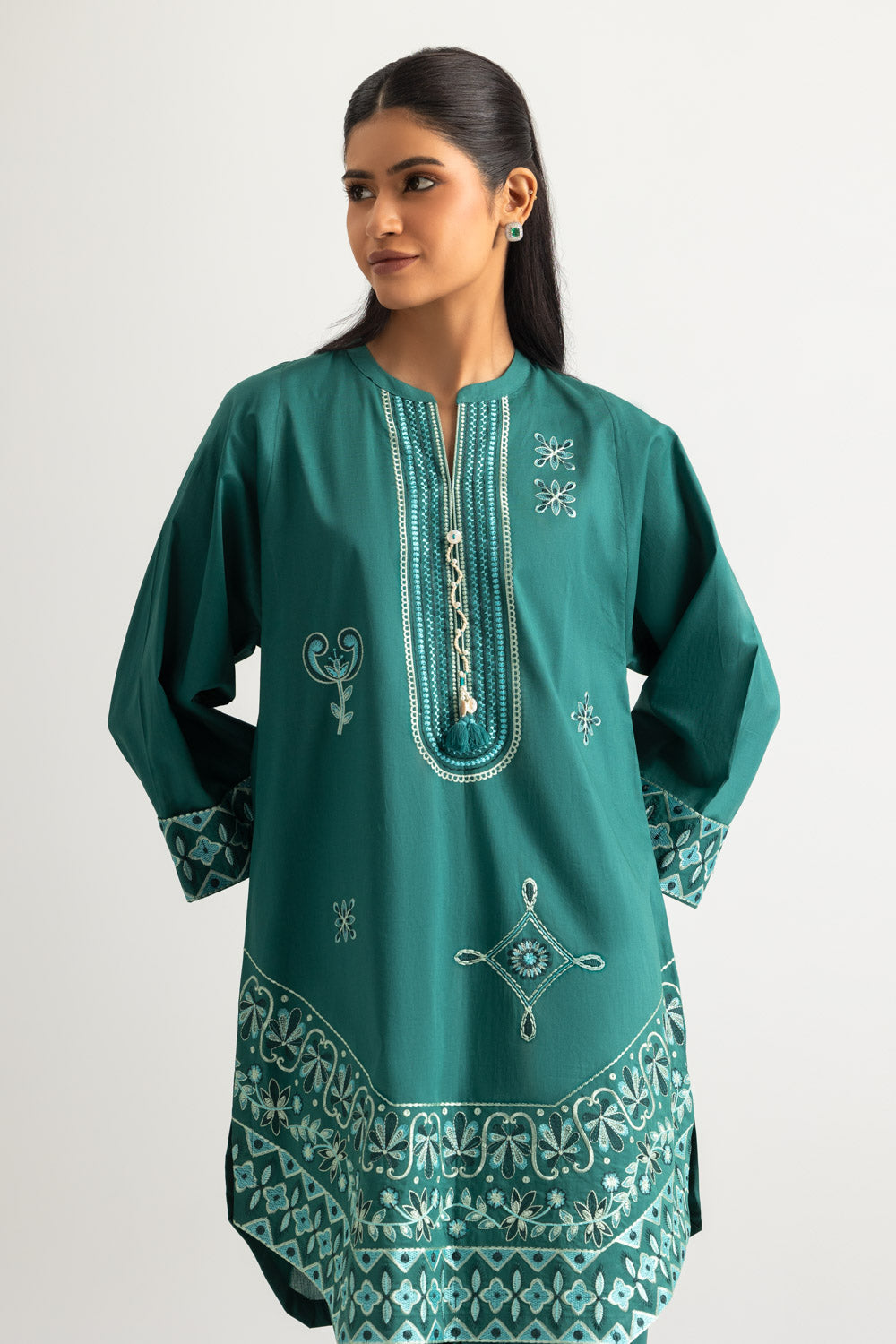 Cambric Embroidered Co-Ord Set