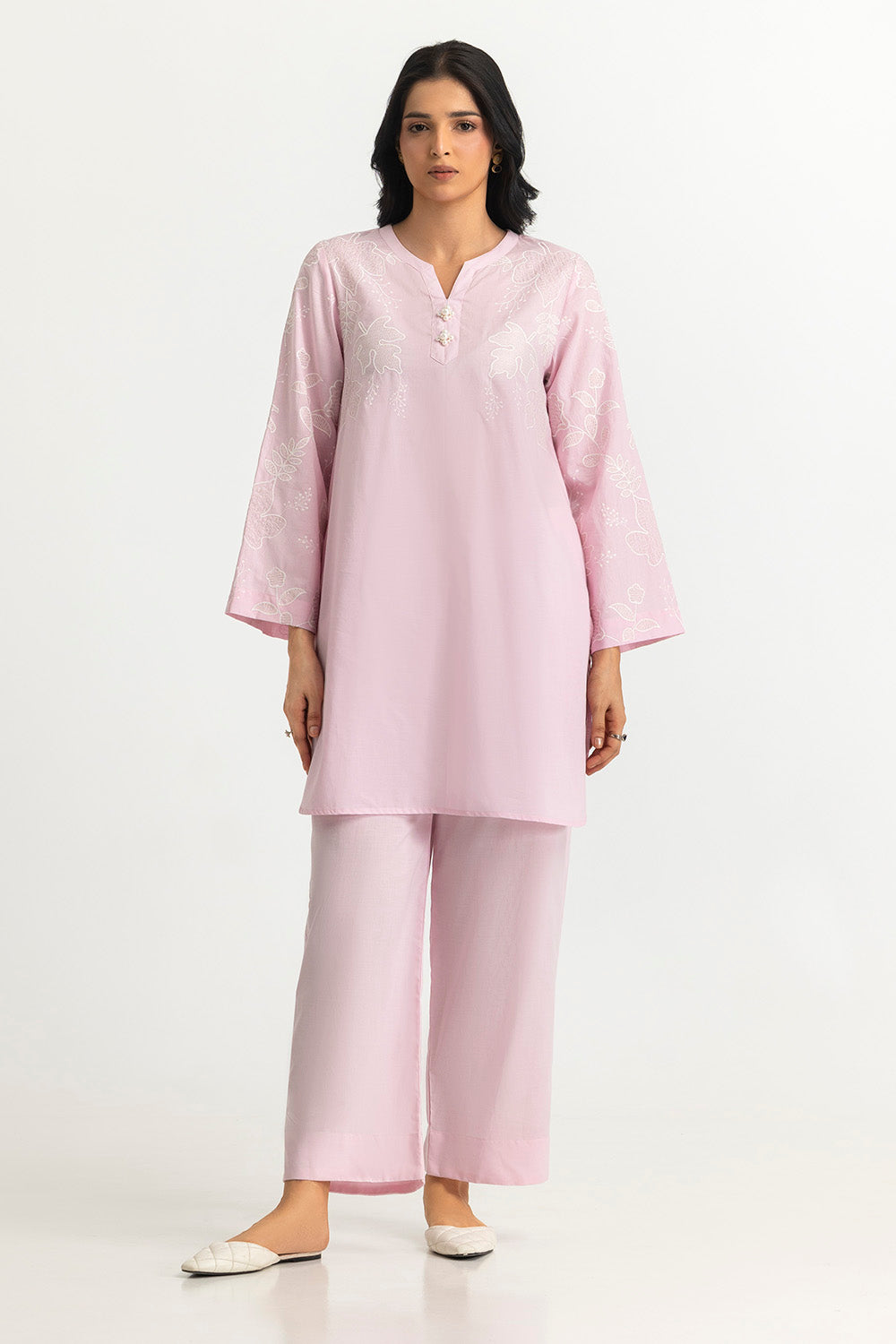 Cambric Embroidered Co-Ord Set