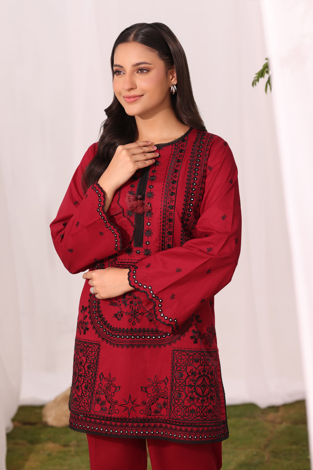 Cambric Embroidered Co-Ord Set