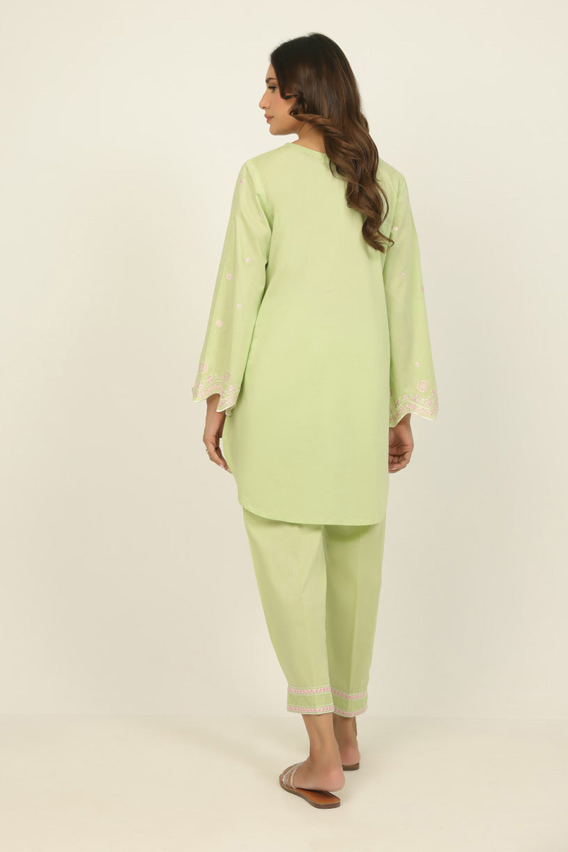 Cambric Embroidered Co-Ord Set - W-AP-26-476053