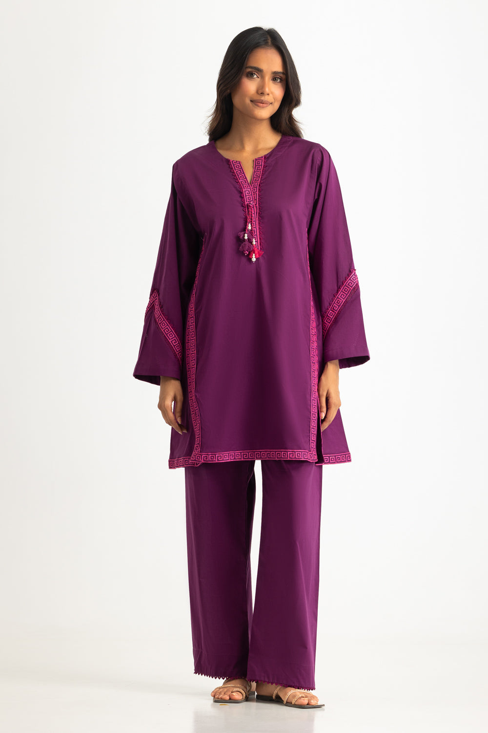 Cambric Embroidered Co-Ord Set