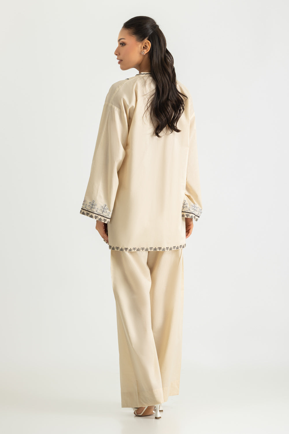 Cambric Embroidered Co-Ord Set