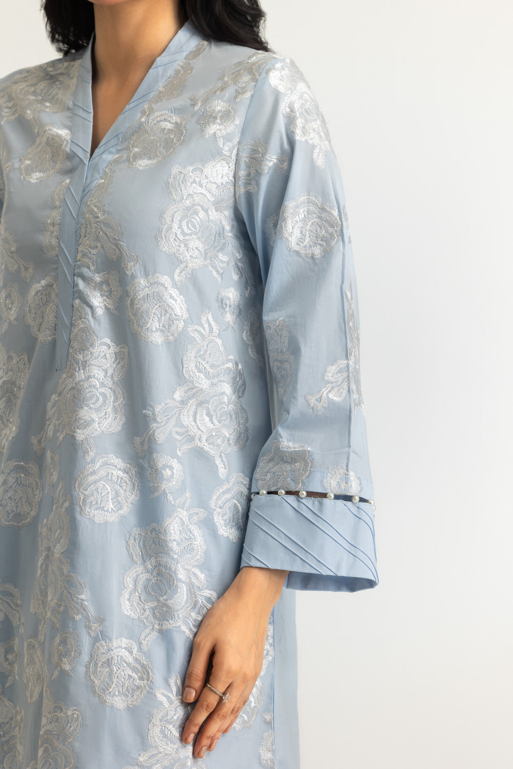 Cambric Embroidered Co-Ord Set