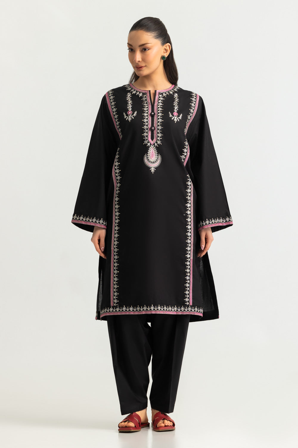 Cambric Embroidered Co-Ord Set