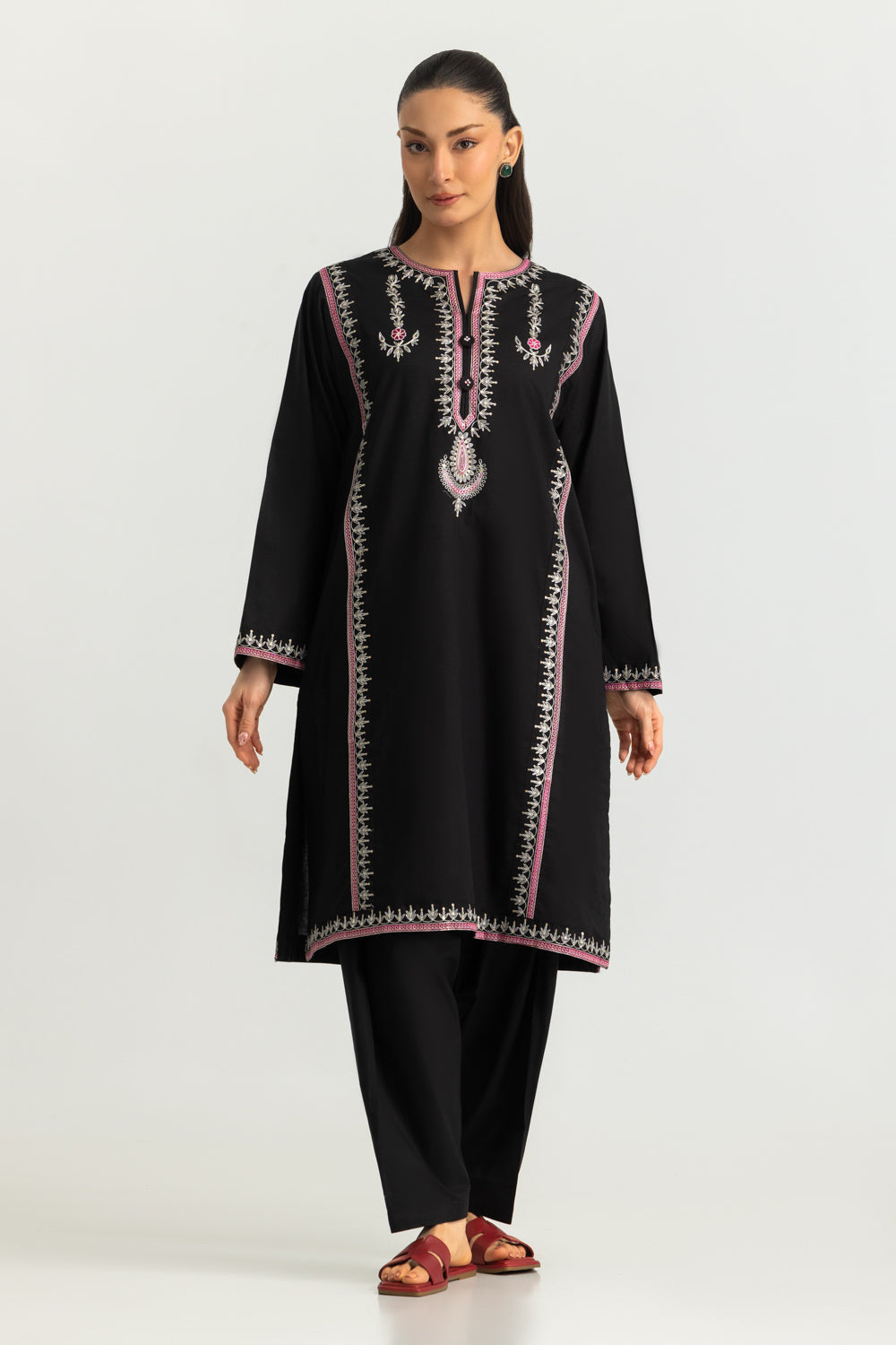 Cambric Embroidered Co-Ord Set