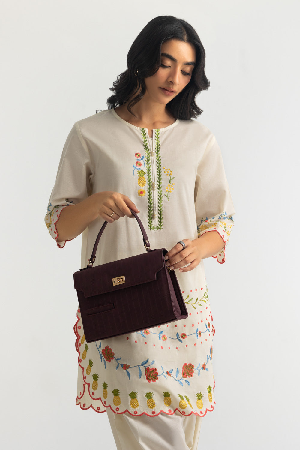 Cambric Embroidered Co-Ord Set