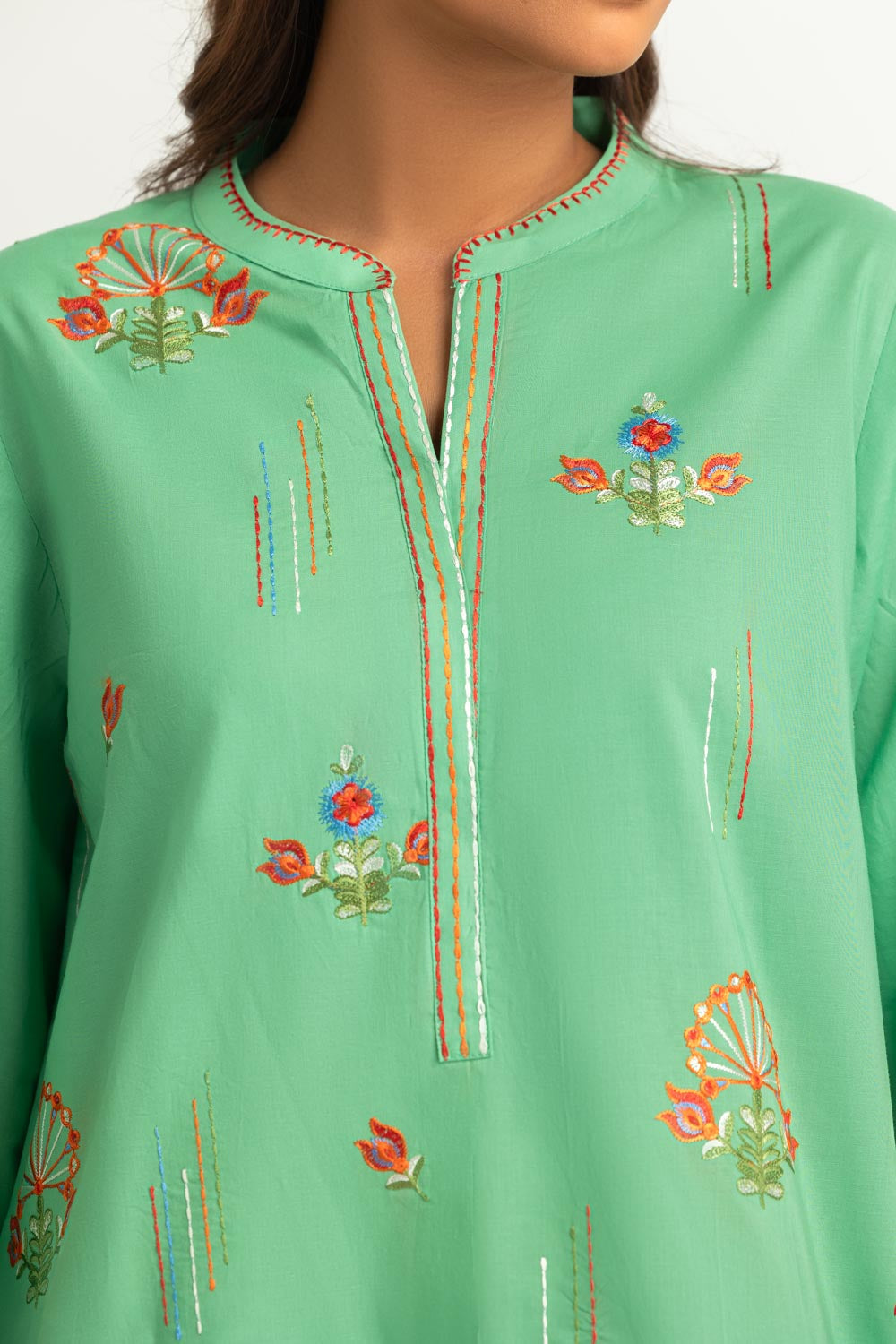 Cambric Embroidered Shirt And Print Shalwar