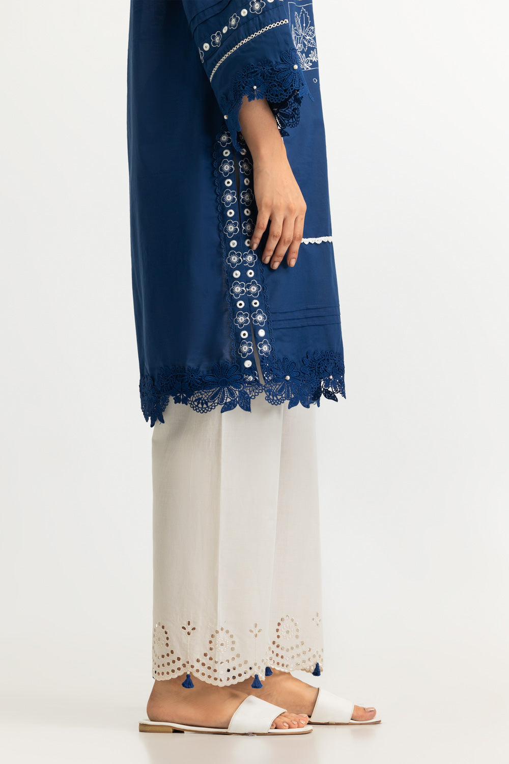 Cambric Embroidered Shirt And Trouser