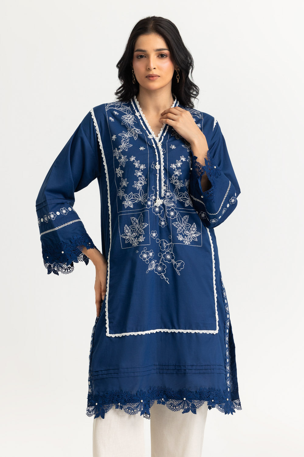 Cambric Embroidered Shirt And Trouser
