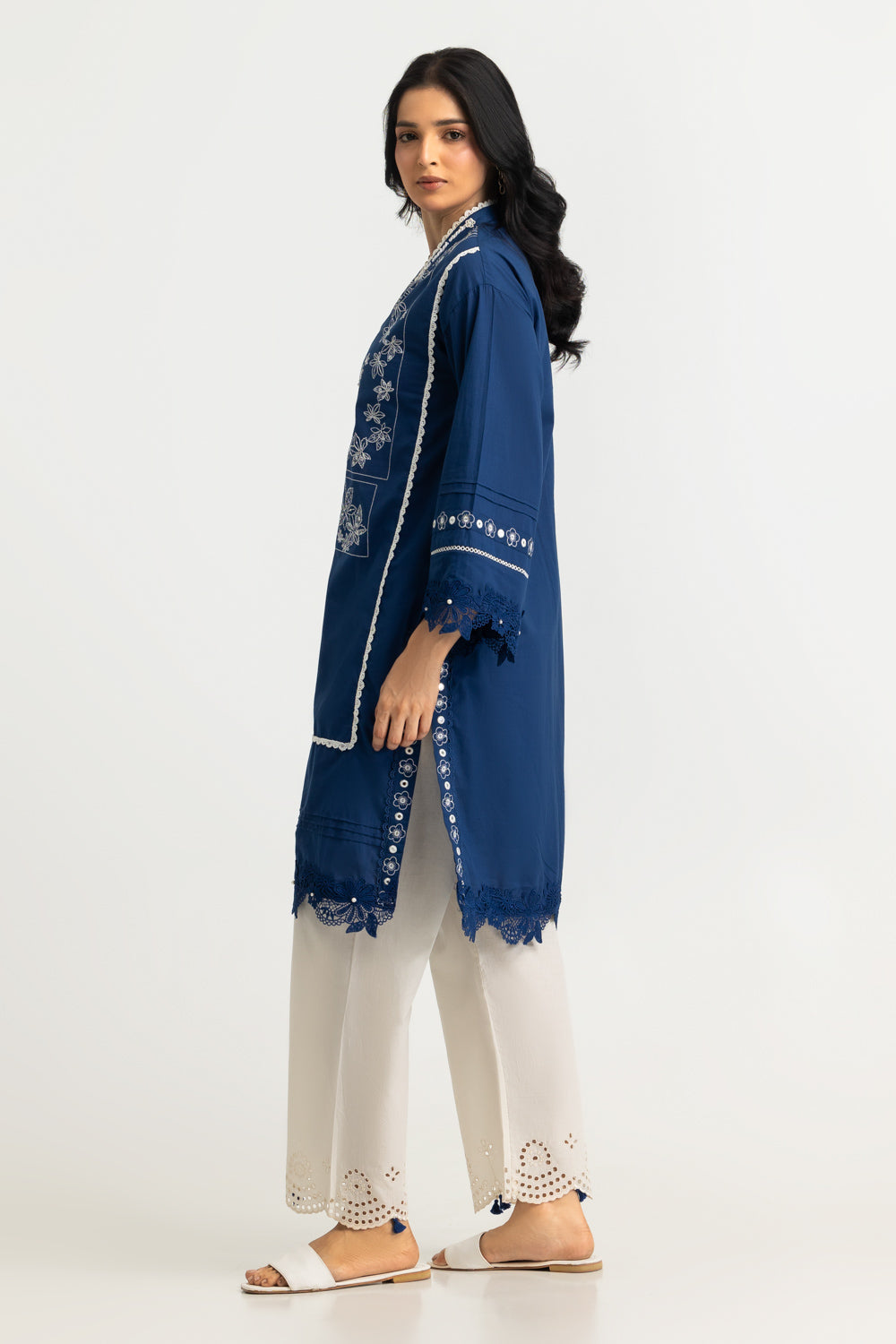Cambric Embroidered Shirt And Trouser