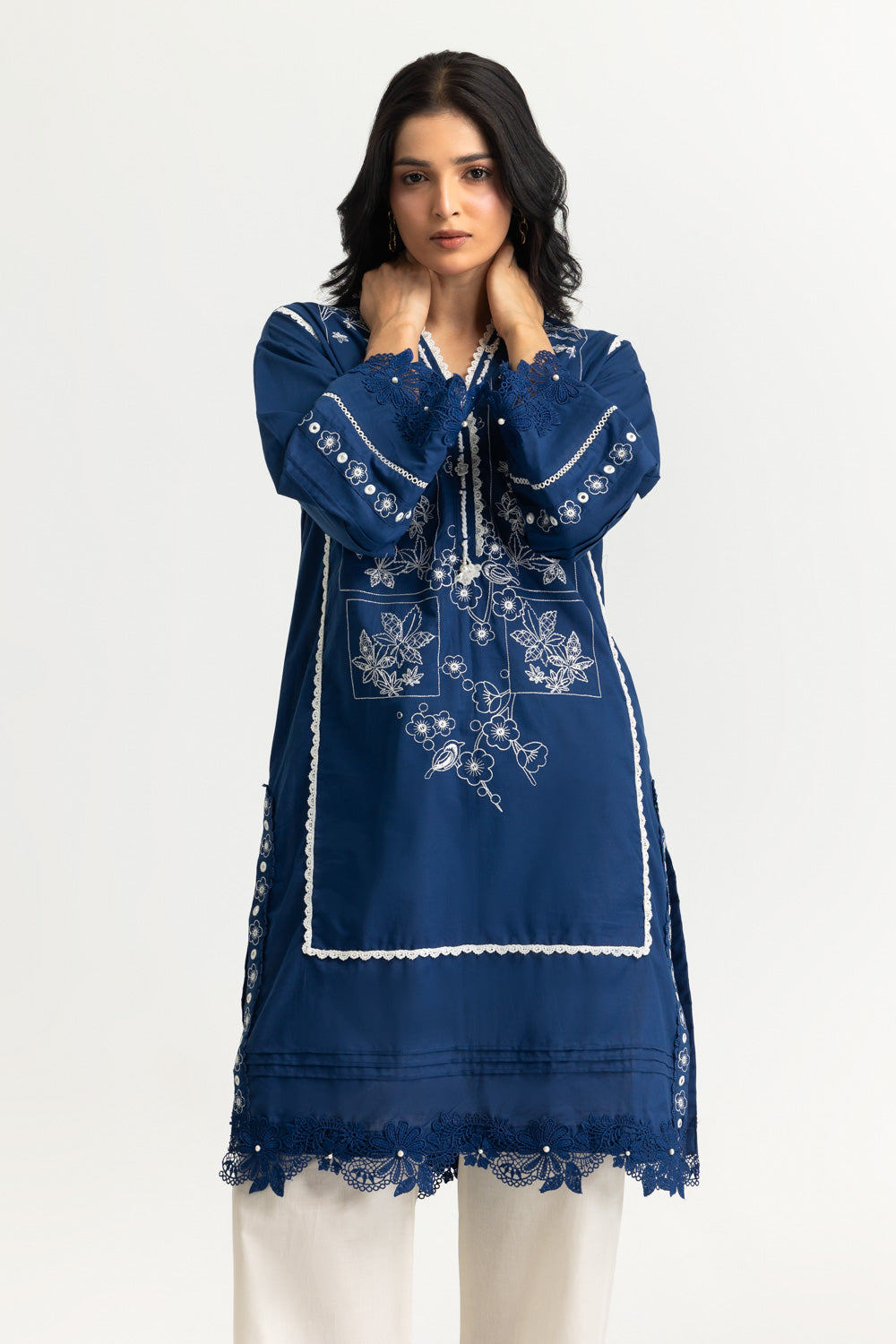 Cambric Embroidered Shirt And Trouser