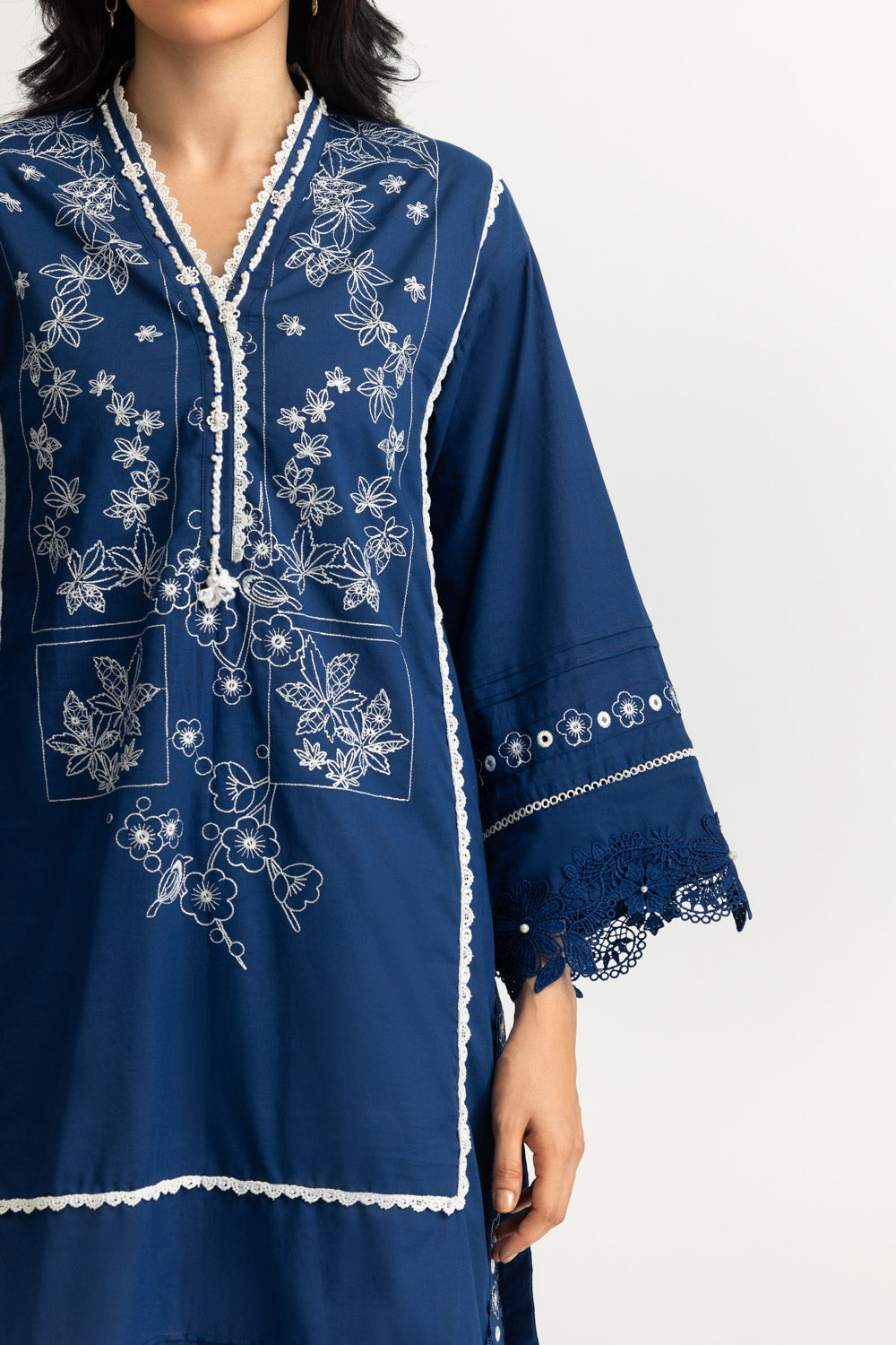 Cambric Embroidered Shirt And Trouser