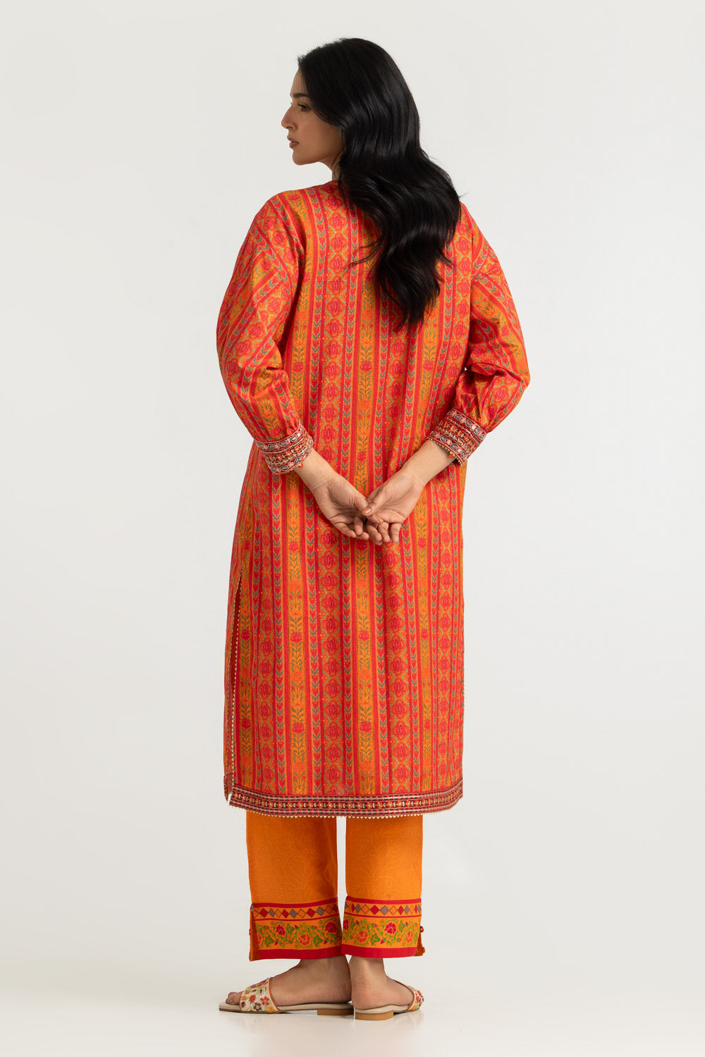 Cambric Printed Co-Ord Set With Embroidered