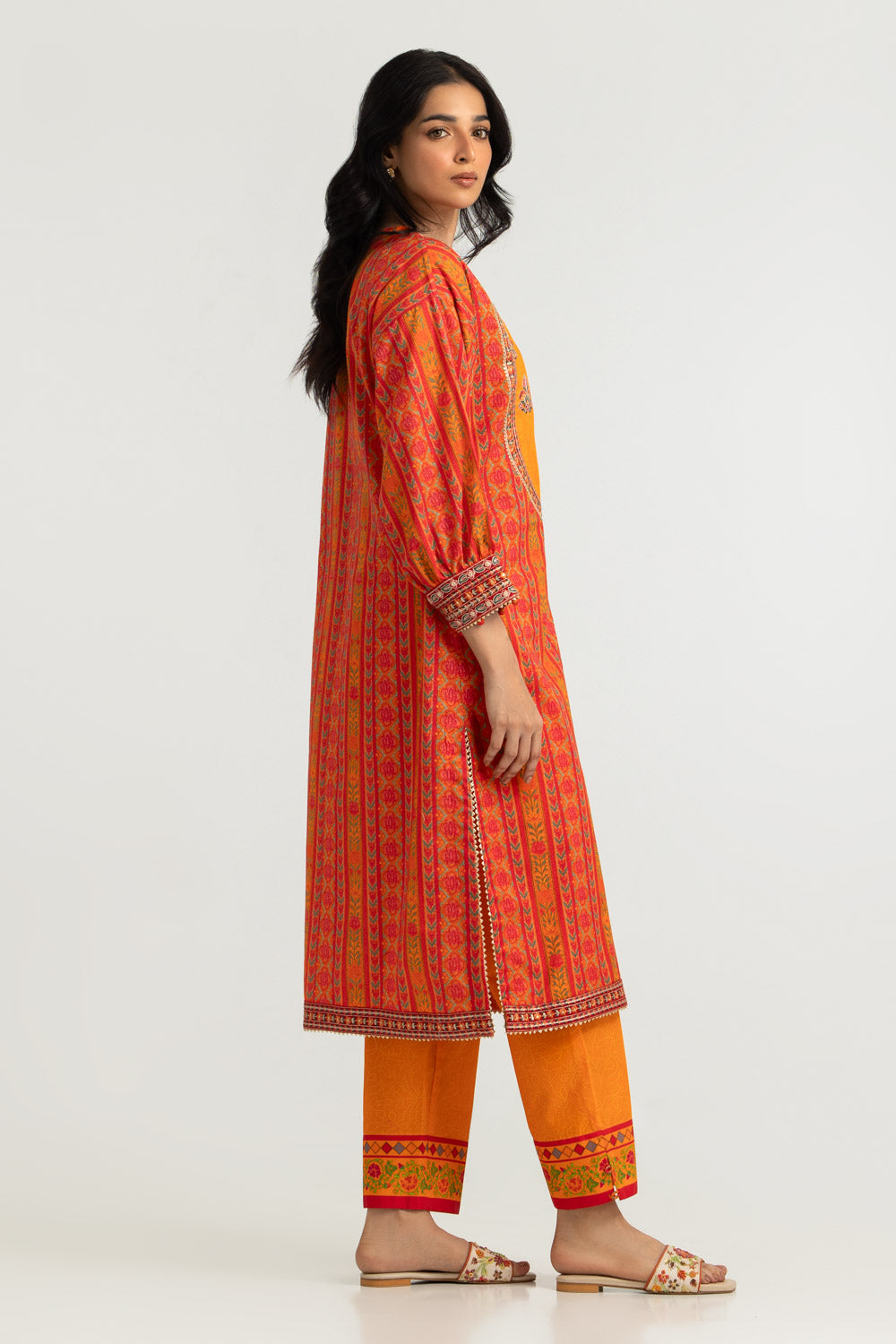 Cambric Printed Co-Ord Set With Embroidered - W-AP-26-487430