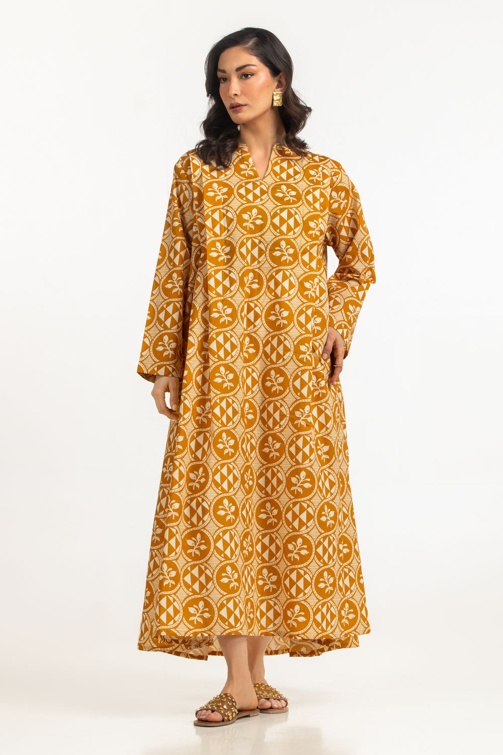 Cambric Printed Long Shirt