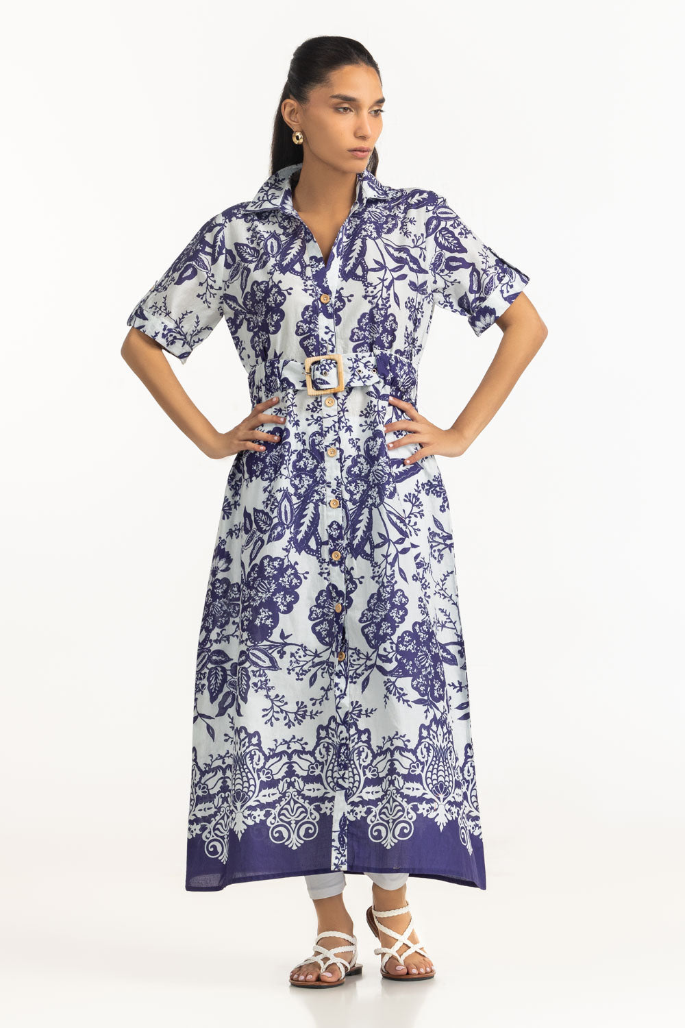 Cambric Printed Long Shirt
