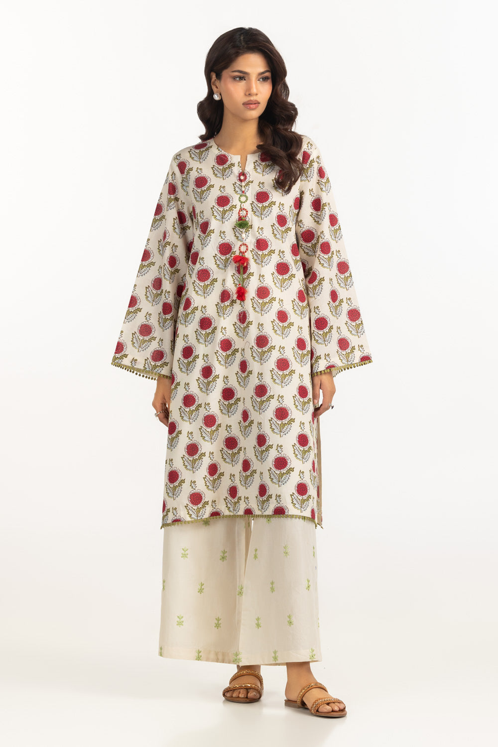 Cambric Printed Shirt And Embroidered Trouser