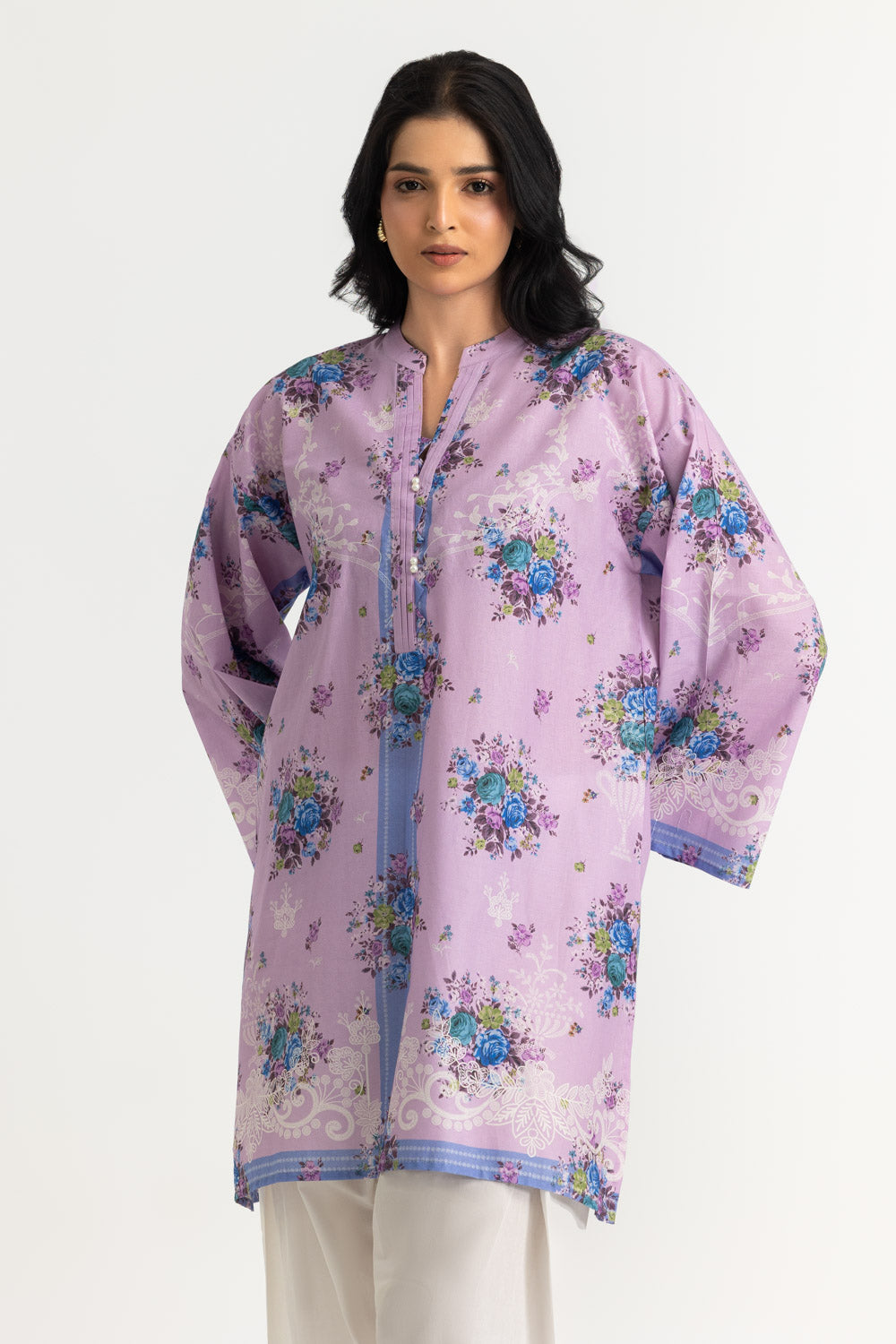 Cambric Printed Shirt And Embroidered Trouser