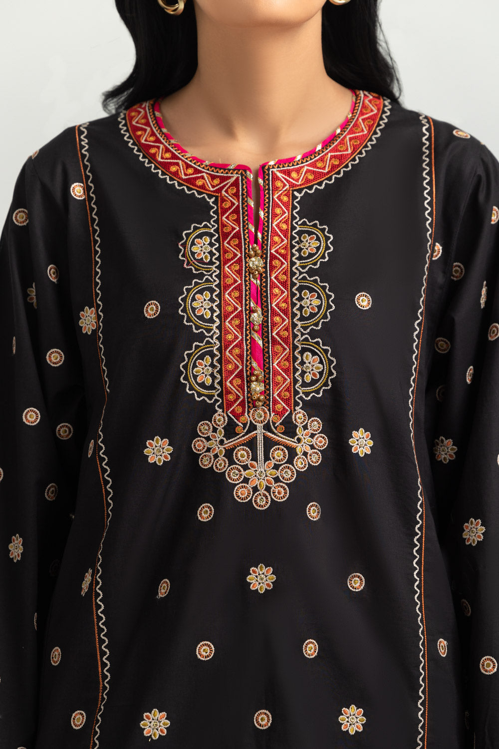 Cambric Printed Shirt And Trouser With Embroidered