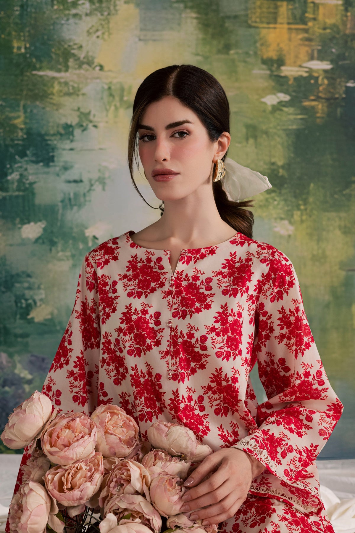 Cardi 2Pc - Printed Lawn Dress