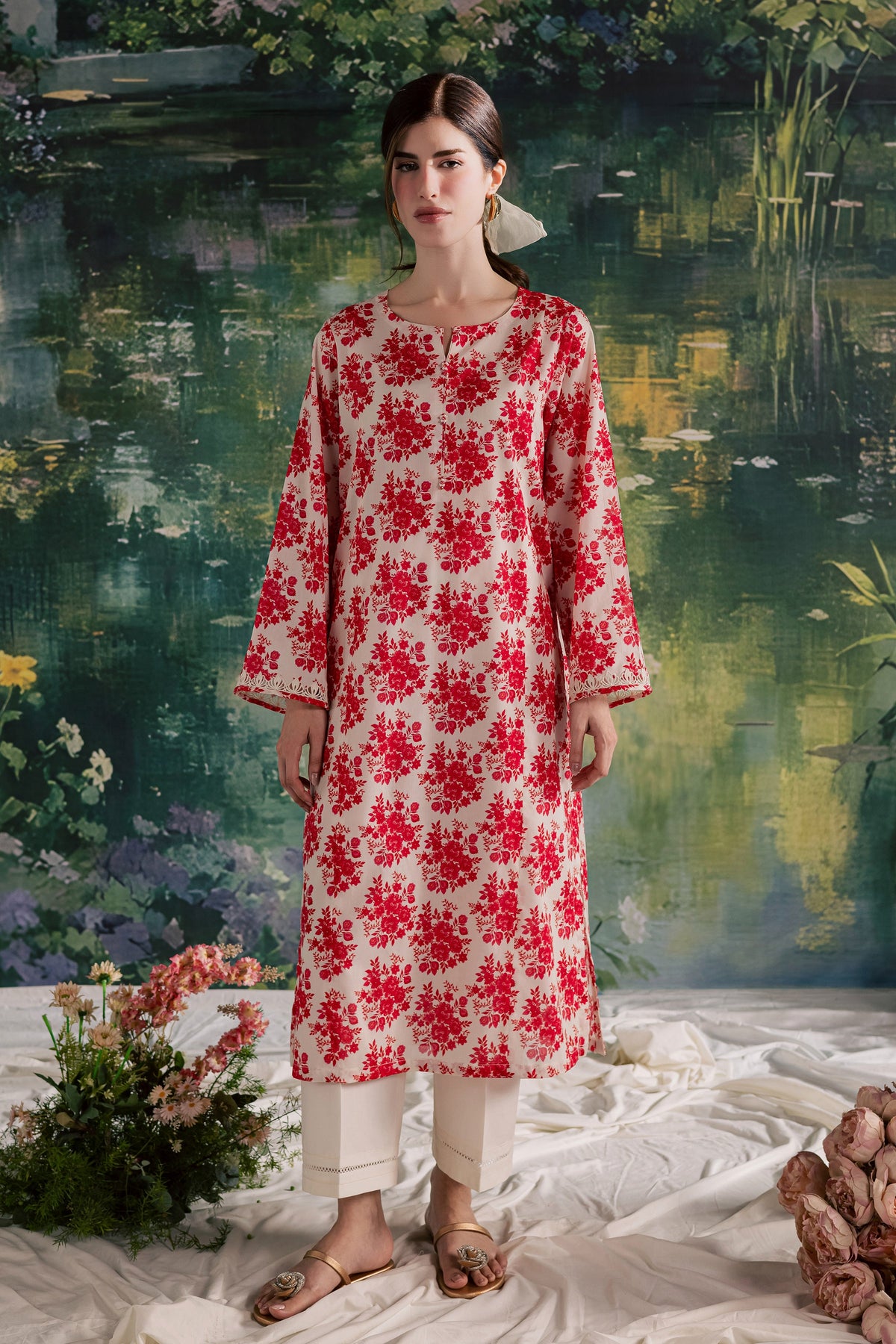 Cardi 2Pc - Printed Lawn Dress
