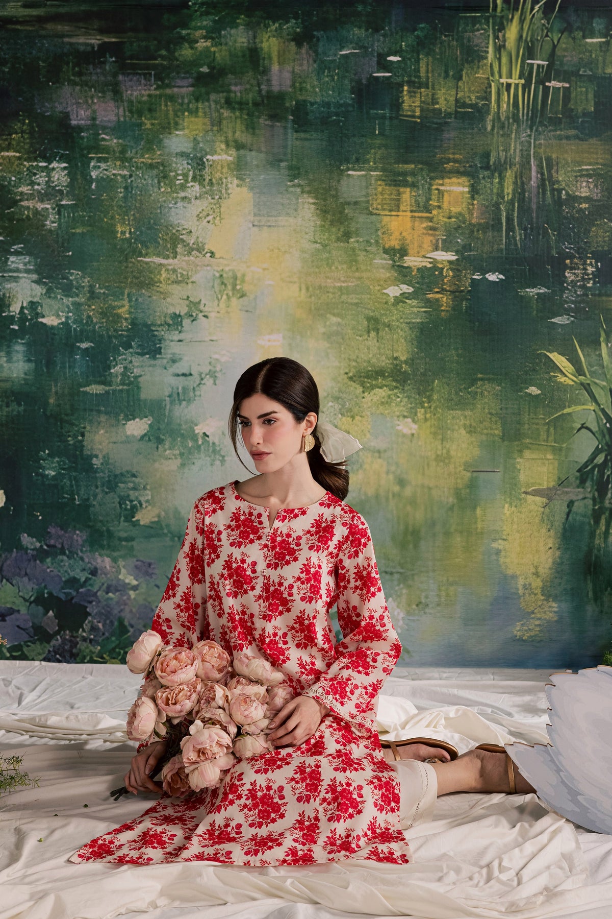 Cardi 2Pc - Printed Lawn Dress
