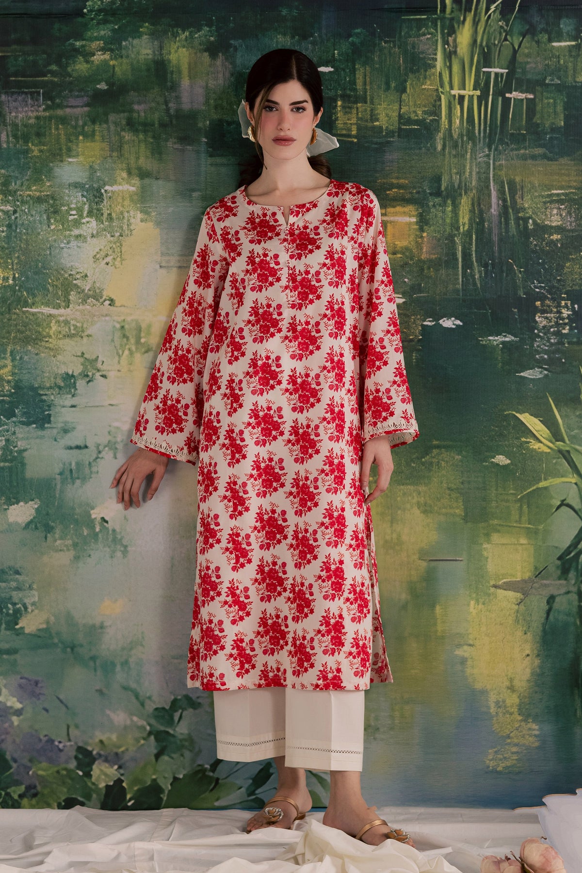 Cardi 2Pc - Printed Lawn Dress