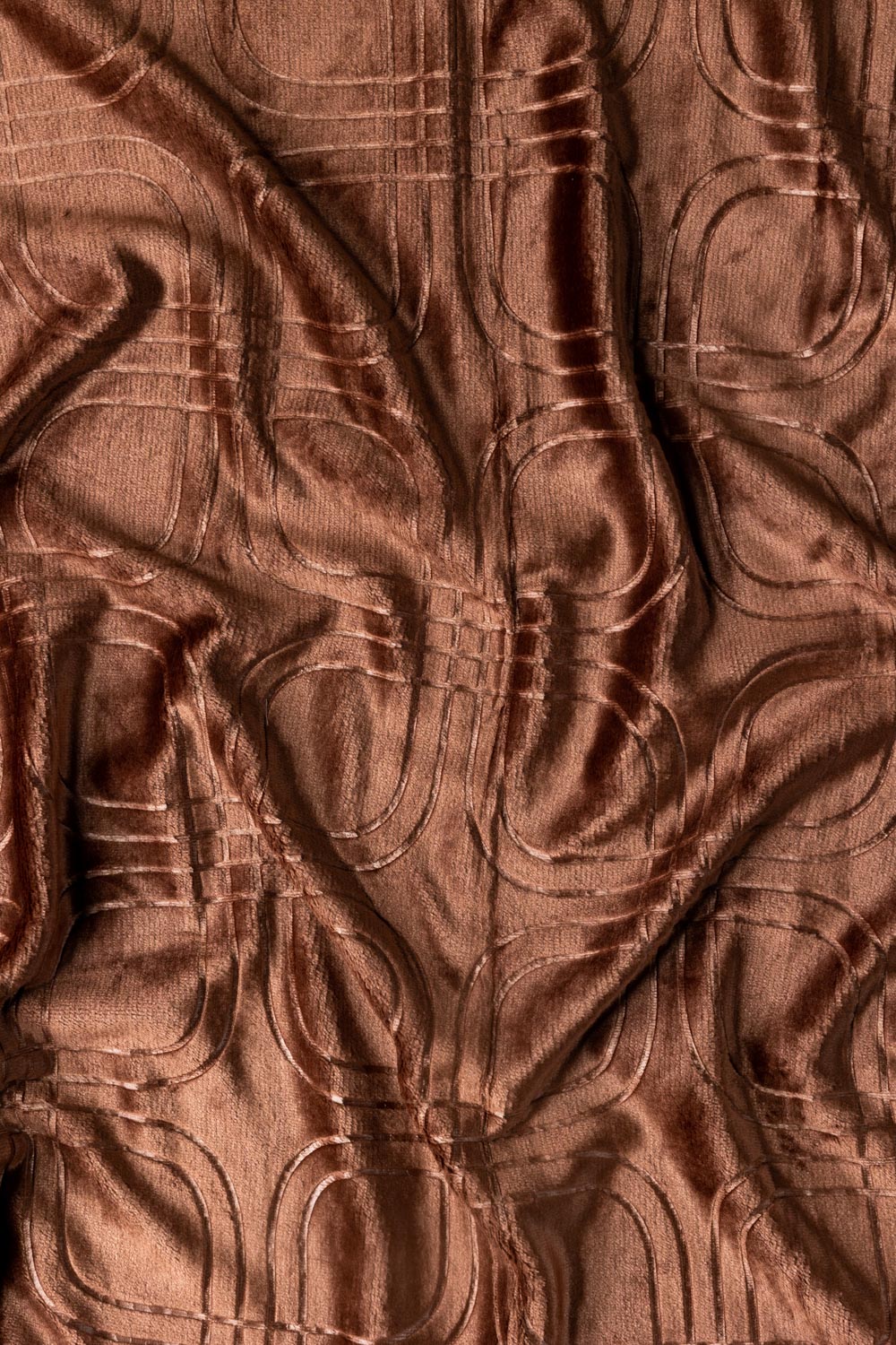 Carob Brown Embossed Single Ply Fleece Throw