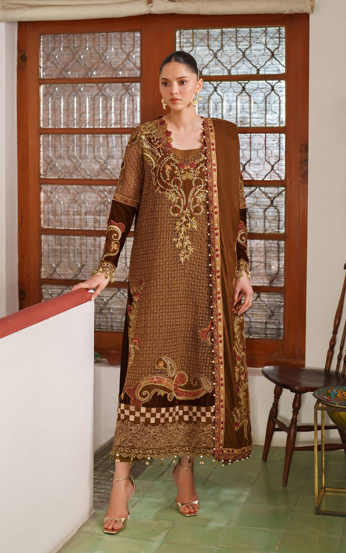 Cedar LWC25-08 | 3pcs Embroidered Stitched Suit