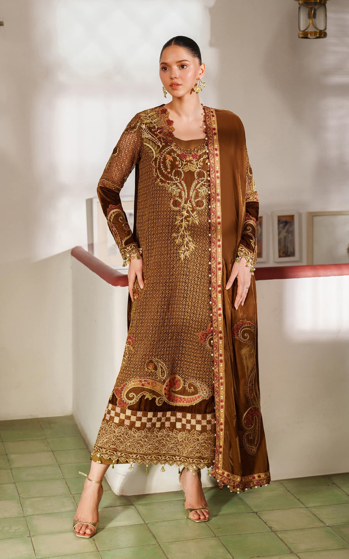 Cedar LWC25-08 | 3pcs Embroidered Stitched Suit