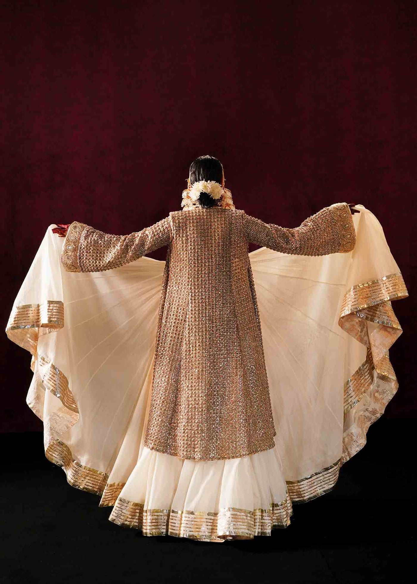 Plain Chiffon Dupatta with Trimmings
