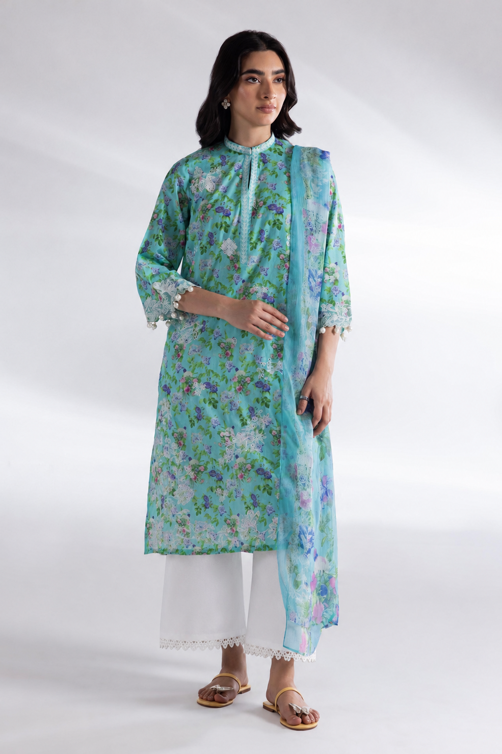 Stitched Muzlin Lawn  Culotte