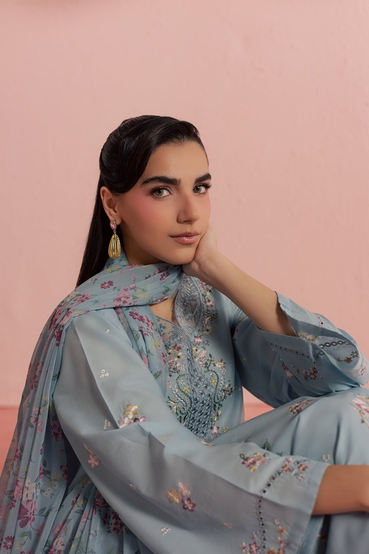 CloudPie 3Pc - Embroidered Lawn Dress