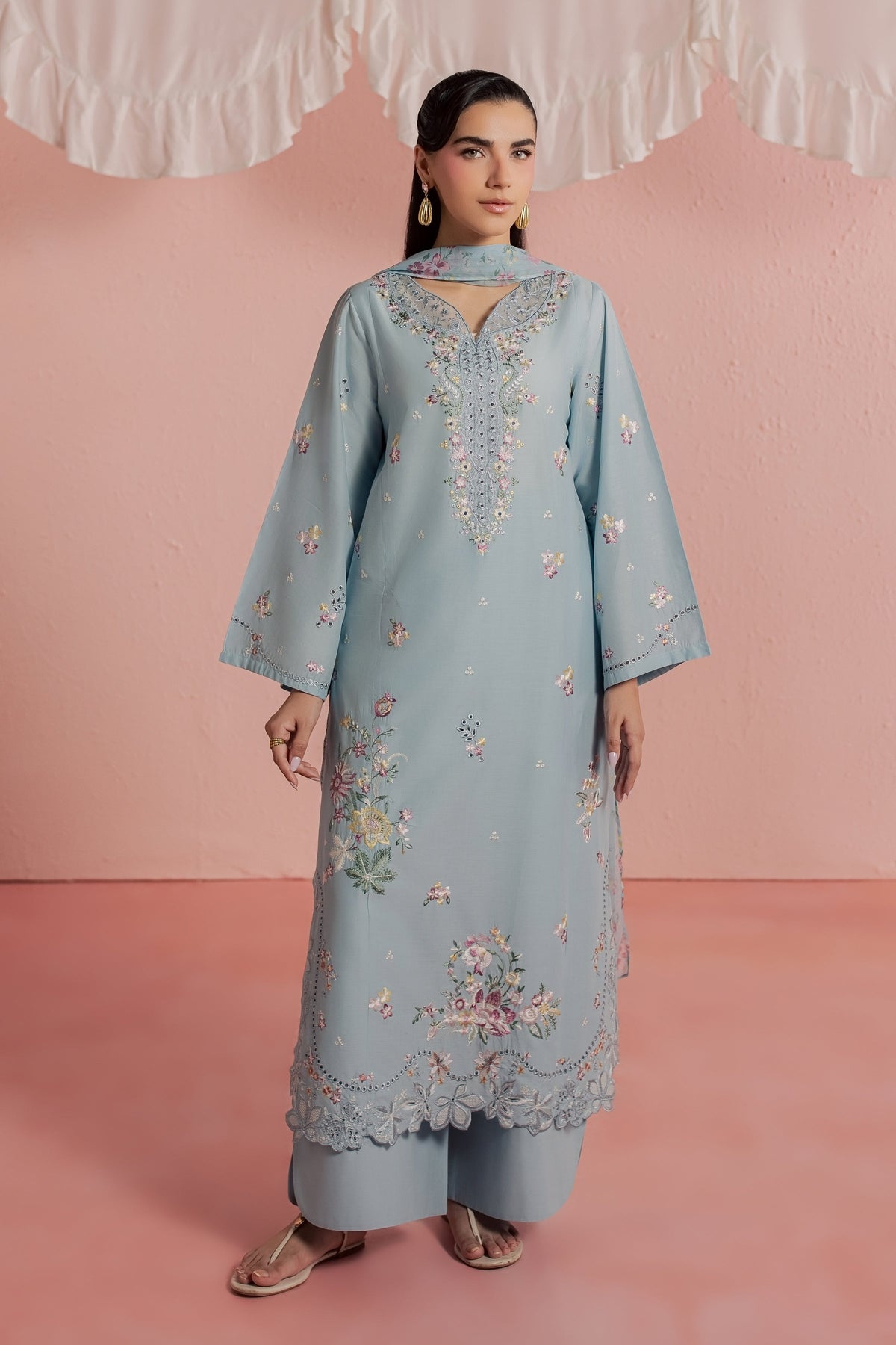 CloudPie 3Pc - Embroidered Lawn Dress