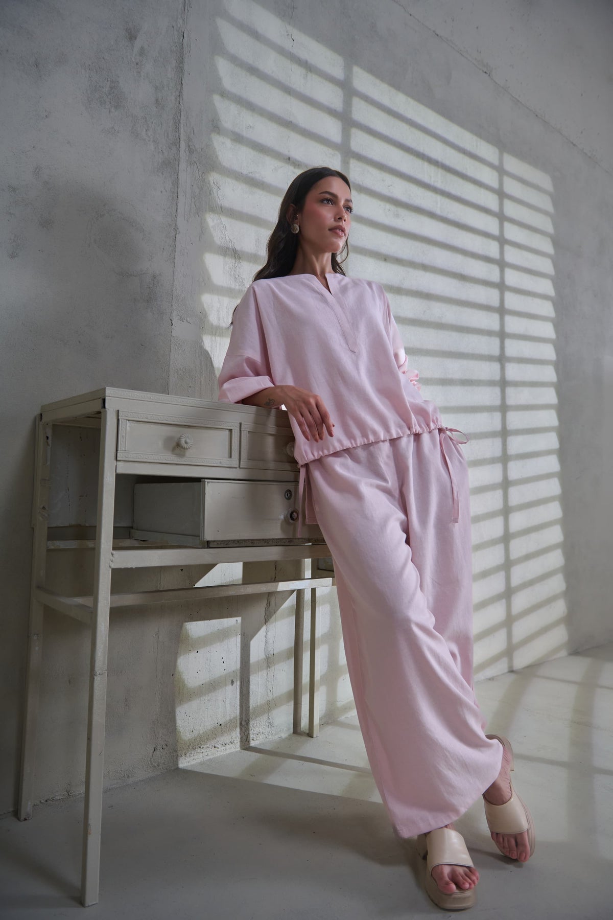 Pink Linen Top
