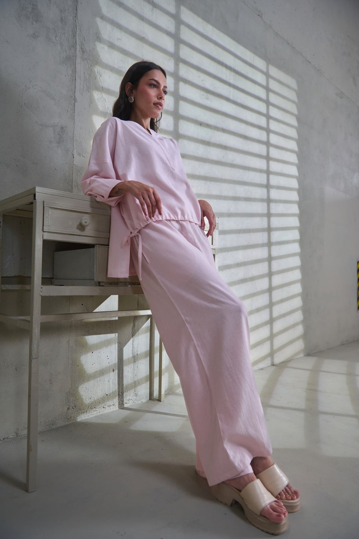 Pink Linen Top