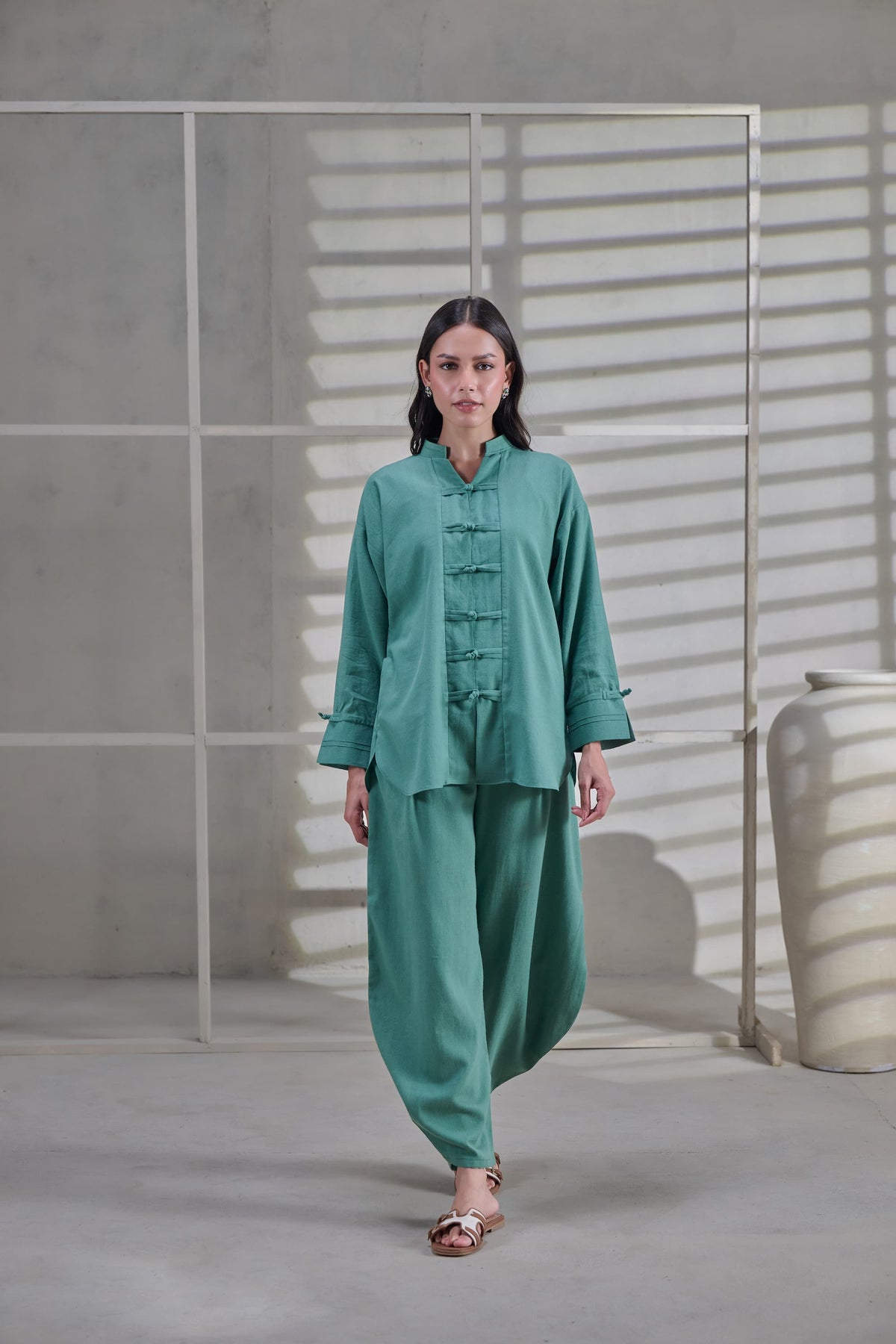 Green Linen Co-ord Set
