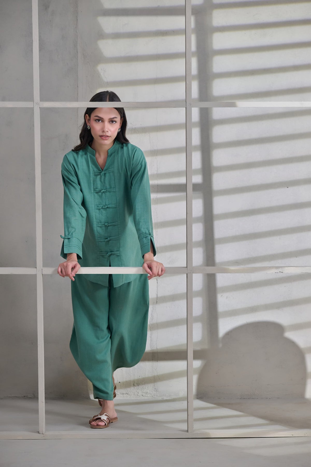 Green Linen Co-ord Set