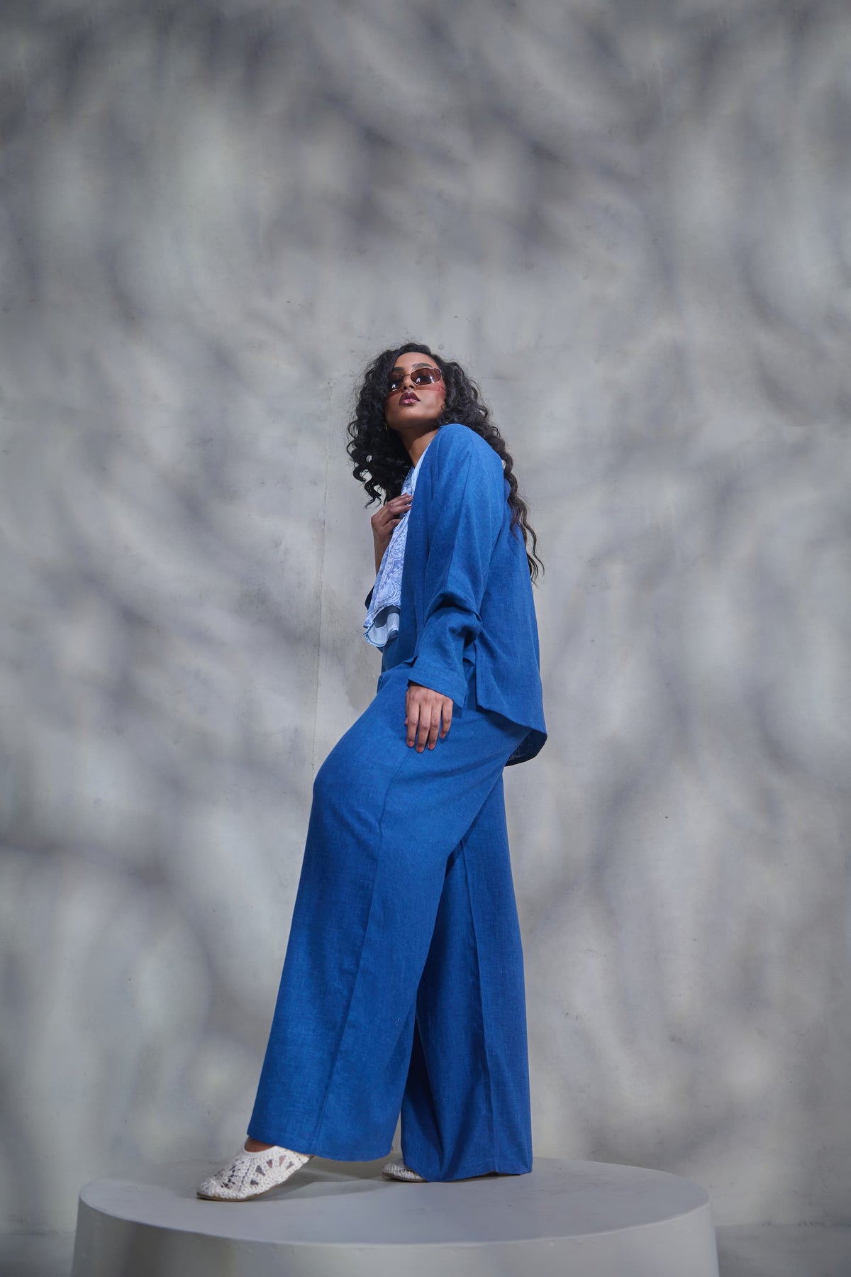 Blue Linen Co-ord Set