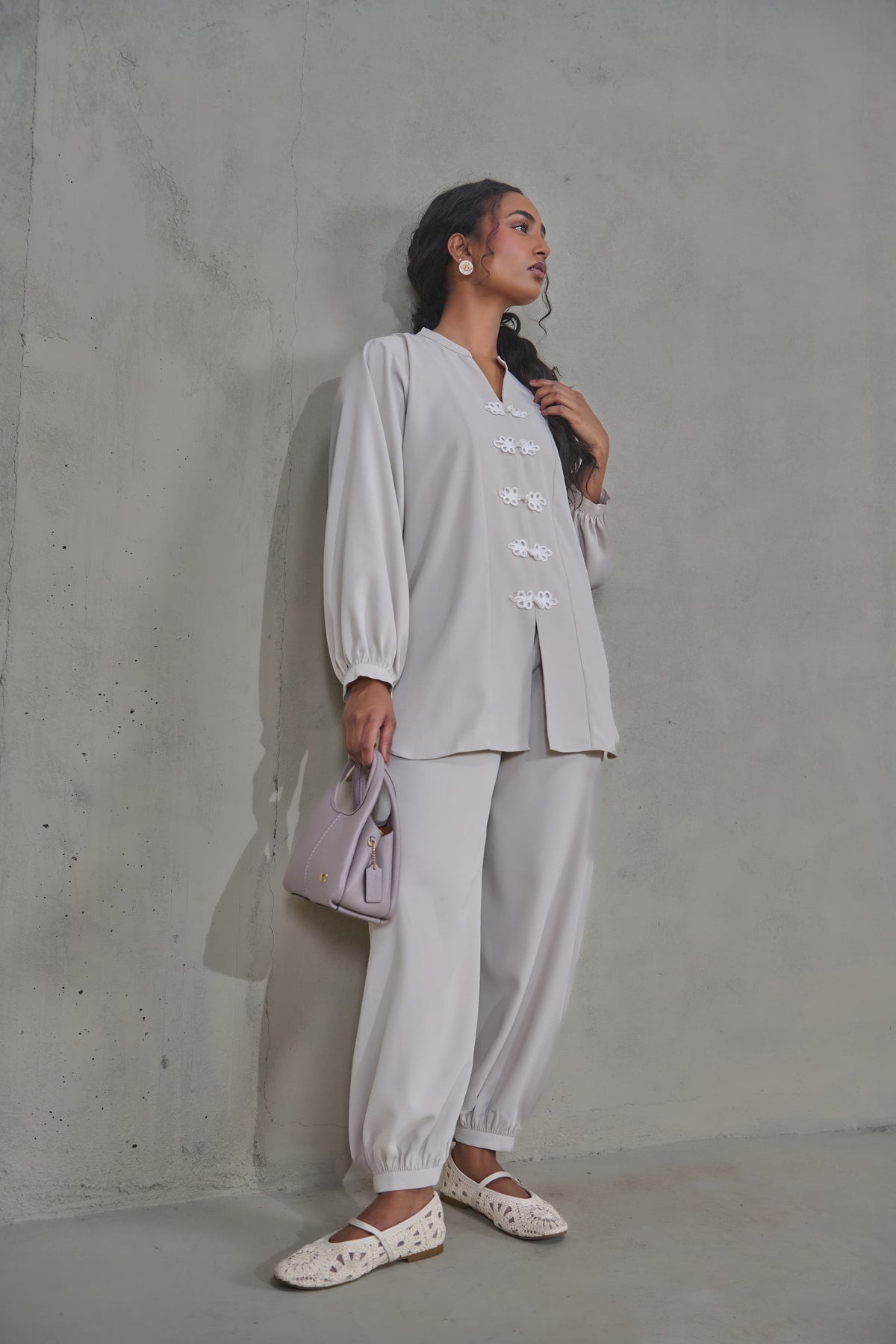 Beige Crepe Co-ord Set