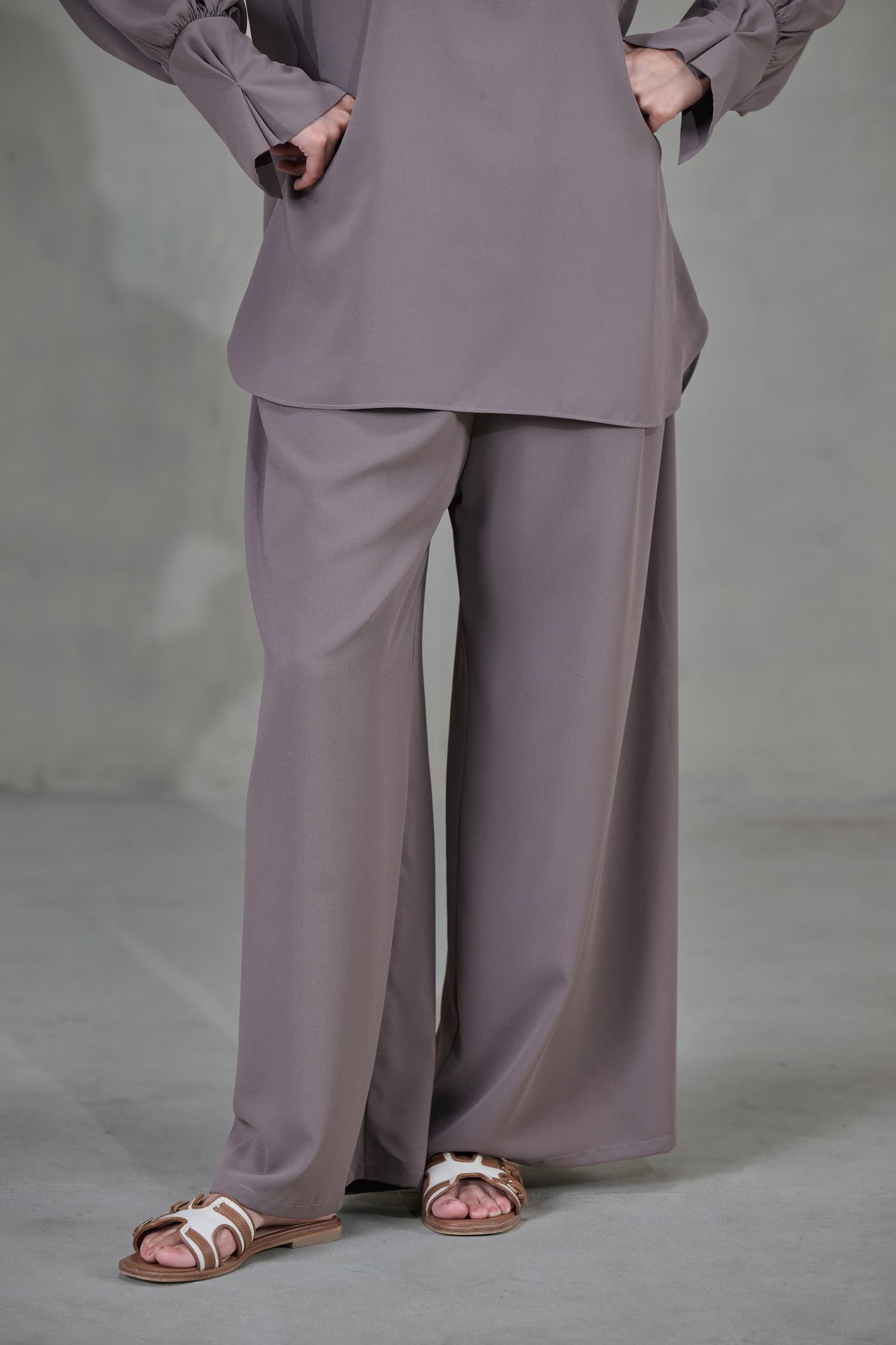 Brown Crepe Co-ord Set