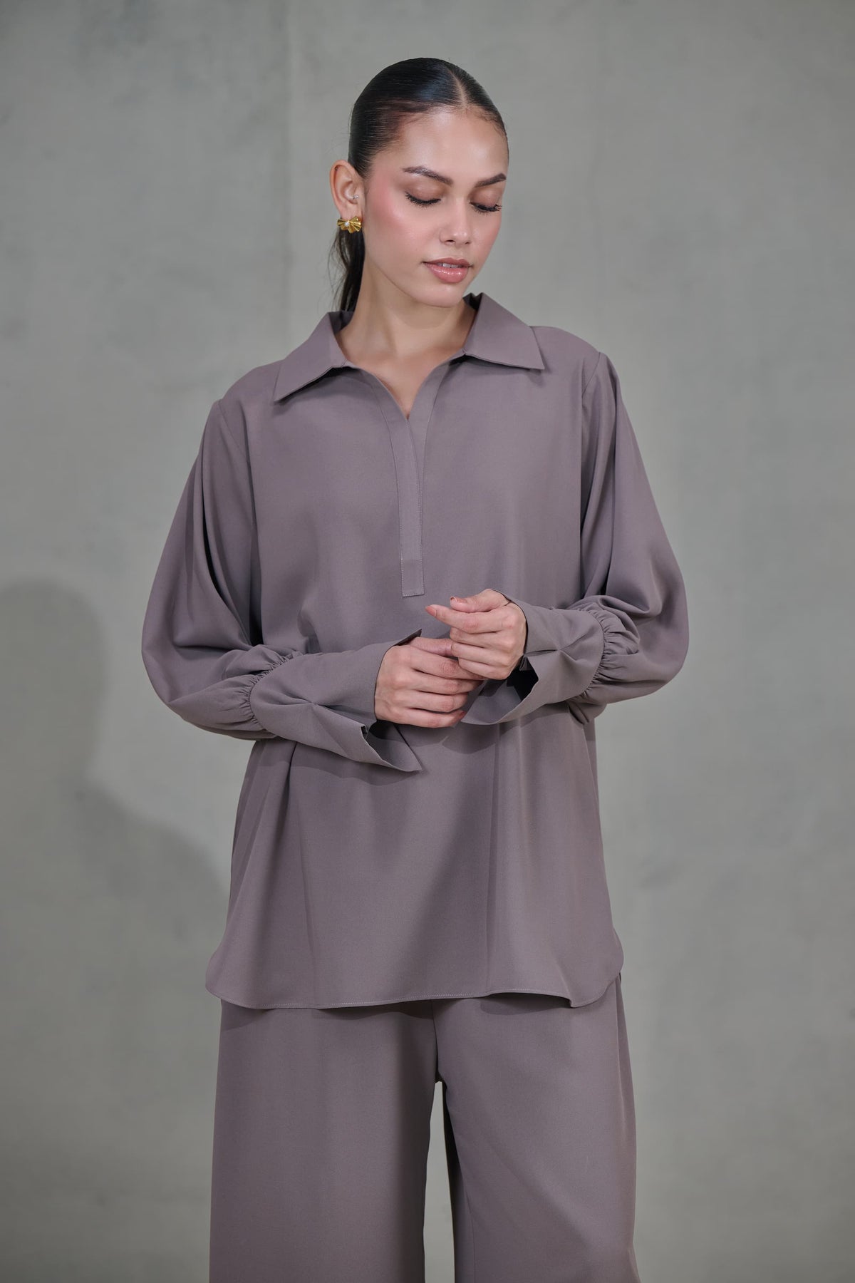Brown Crepe Co-ord Set