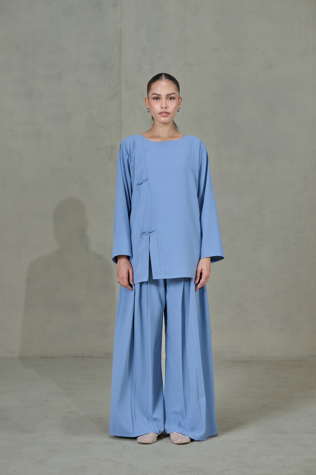 Blue Crepe Co-ord Set